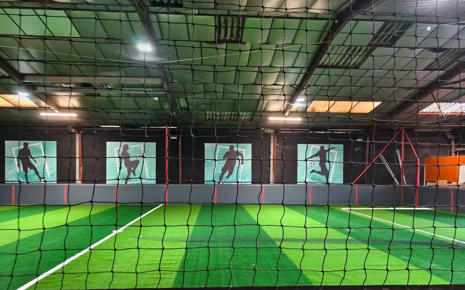 Completed indoor composite-board football cage supplied by LDK in France
